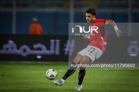 Omar Marmoush of the Egypt team participates in the Africa Cup of Nations Qualifiers match between Egypt and Botswana at the 30 June Air Def...