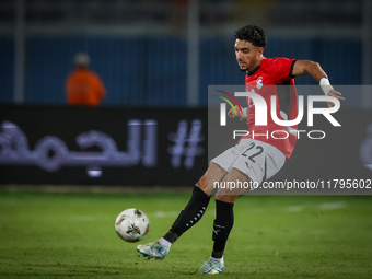 Omar Marmoush of the Egypt team participates in the Africa Cup of Nations Qualifiers match between Egypt and Botswana at the 30 June Air Def...