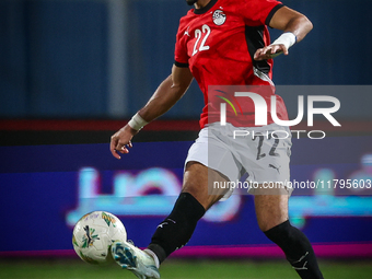 Omar Marmoush of the Egypt team plays during the Africa Cup of Nations Qualifiers match between Egypt and Botswana at 30 June Air Defence St...