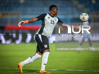 Goitseone Phoko of the Botswana team plays during the Africa Cup of Nations Qualifiers match between Egypt and Botswana at 30 June Air Defen...