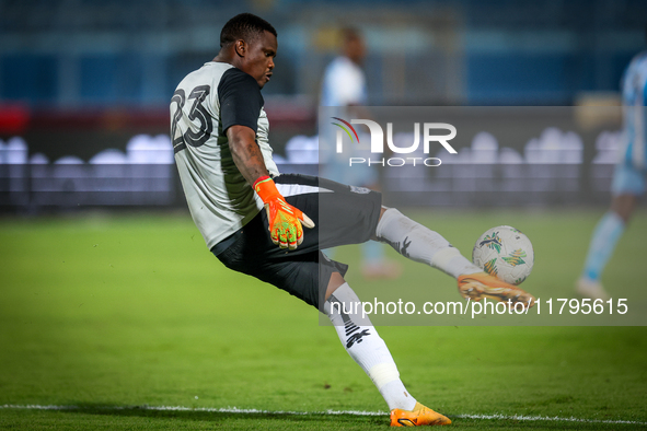 Goitseone Phoko of the Botswana team plays during the Africa Cup of Nations Qualifiers match between Egypt and Botswana at 30 June Air Defen...