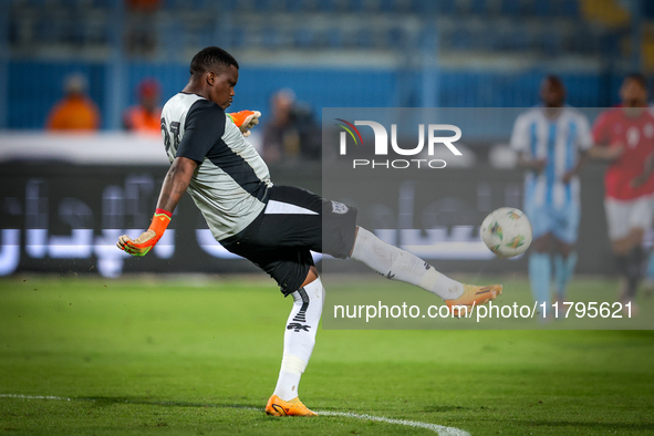 Goitseone Phoko of the Botswana team plays during the Africa Cup of Nations Qualifiers match between Egypt and Botswana at 30 June Air Defen...