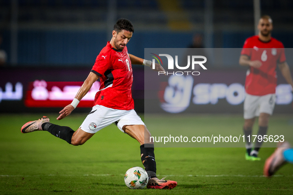 Taher Mohamed of the Egypt team plays during the Africa Cup of Nations Qualifiers match between Egypt and Botswana at 30 June Air Defence St...