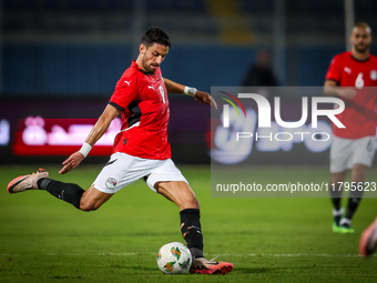 Taher Mohamed of the Egypt team plays during the Africa Cup of Nations Qualifiers match between Egypt and Botswana at 30 June Air Defence St...