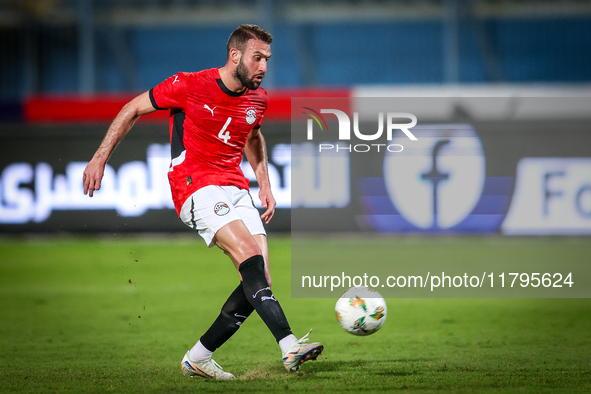 Omar Kamal of the Egypt team plays during the Africa Cup of Nations Qualifiers match between Egypt and Botswana at 30 June Air Defence Stadi...