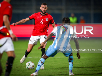 Omar Kamal of the Egypt team battles for possession with Kabelo Seakanyeng of the Botswana team during the Africa Cup of Nations Qualifiers...