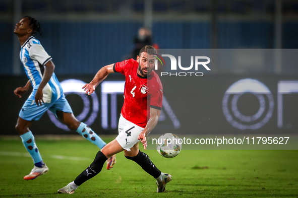 Omar Kamal of the Egypt team plays during the Africa Cup of Nations Qualifiers match between Egypt and Botswana at 30 June Air Defence Stadi...