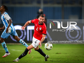 Omar Kamal of the Egypt team plays during the Africa Cup of Nations Qualifiers match between Egypt and Botswana at 30 June Air Defence Stadi...