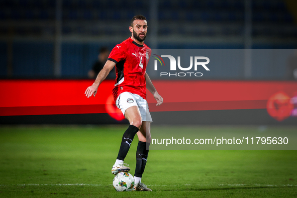 Omar Kamal of the Egypt team plays during the Africa Cup of Nations Qualifiers match between Egypt and Botswana at 30 June Air Defence Stadi...