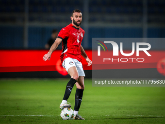 Omar Kamal of the Egypt team plays during the Africa Cup of Nations Qualifiers match between Egypt and Botswana at 30 June Air Defence Stadi...