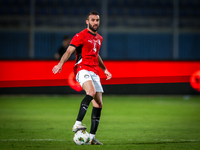 Omar Kamal of the Egypt team plays during the Africa Cup of Nations Qualifiers match between Egypt and Botswana at 30 June Air Defence Stadi...