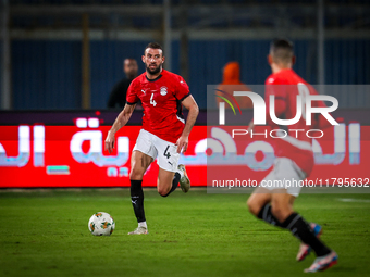 Omar Kamal of the Egypt team plays during the Africa Cup of Nations Qualifiers match between Egypt and Botswana at 30 June Air Defence Stadi...