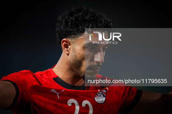 Omar Marmoush of the Egypt team plays during the Africa Cup of Nations Qualifiers match between Egypt and Botswana at 30 June Air Defence St...