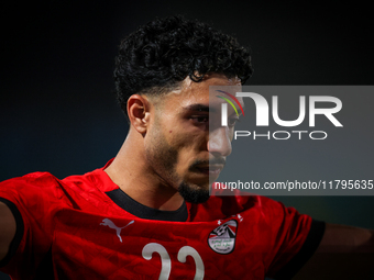 Omar Marmoush of the Egypt team plays during the Africa Cup of Nations Qualifiers match between Egypt and Botswana at 30 June Air Defence St...