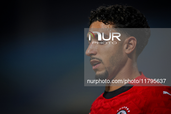 Omar Marmoush of the Egypt team plays during the Africa Cup of Nations Qualifiers match between Egypt and Botswana at 30 June Air Defence St...