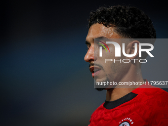 Omar Marmoush of the Egypt team plays during the Africa Cup of Nations Qualifiers match between Egypt and Botswana at 30 June Air Defence St...