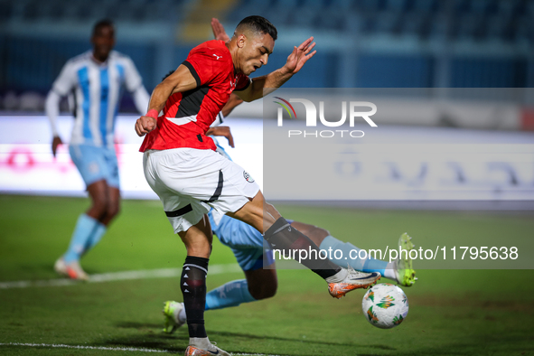 Mostafa Mohamed of the Egypt team plays during the Africa Cup of Nations Qualifiers match between Egypt and Botswana at 30 June Air Defence...