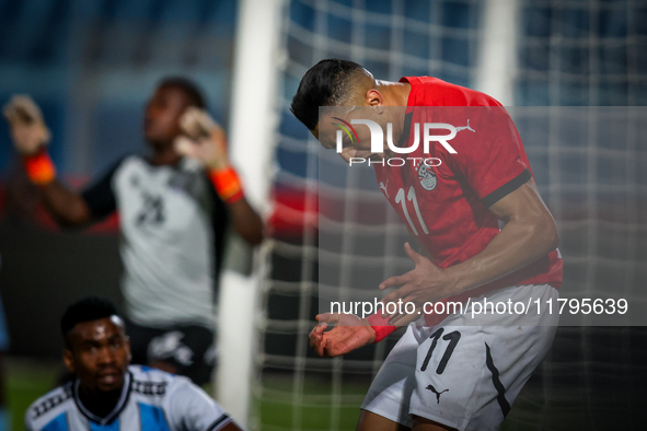 Mostafa Mohamed of the Egypt team plays during the Africa Cup of Nations Qualifiers match between Egypt and Botswana at 30 June Air Defence...