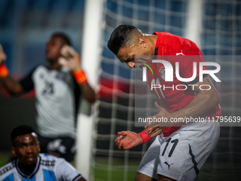 Mostafa Mohamed of the Egypt team plays during the Africa Cup of Nations Qualifiers match between Egypt and Botswana at 30 June Air Defence...