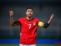 Mahmoud Trezeguet of the Egypt team celebrates after scoring the first goal during the Africa Cup of Nations Qualifiers match between Egypt...