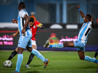 Mahmoud Trezeguet of the Egypt team scores the first goal during the Africa Cup of Nations Qualifiers match between Egypt and Botswana at 30...