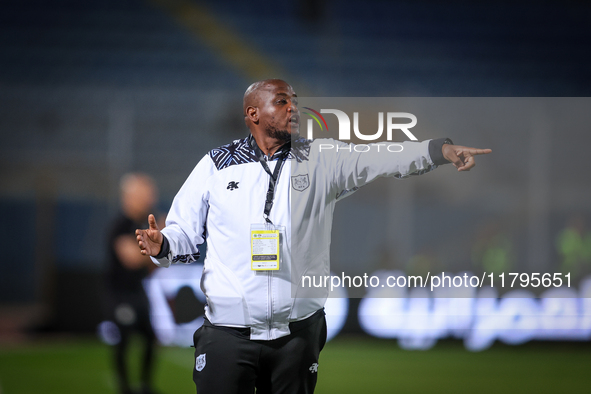 Morena Cuthbert Ramoreboli is the head coach of the Botswana team during the Africa Cup of Nations Qualifiers match between Egypt and Botswa...