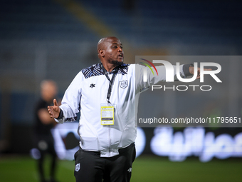 Morena Cuthbert Ramoreboli is the head coach of the Botswana team during the Africa Cup of Nations Qualifiers match between Egypt and Botswa...