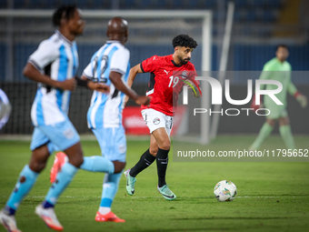 Marwan Attia of the Egypt team plays during the Africa Cup of Nations Qualifiers match between Egypt and Botswana at 30 June Air Defence Sta...