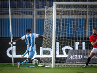 Kabelo Seakanyeng of the Botswana team scores the first goal during the Africa Cup of Nations Qualifiers match between Egypt and Botswana at...