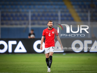 Omar Kamal of the Egypt team plays during the Africa Cup of Nations Qualifiers match between Egypt and Botswana at 30 June Air Defence Stadi...