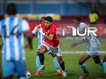 Omar Marmoush of the Egypt team participates in the Africa Cup of Nations Qualifiers match between Egypt and Botswana at the 30 June Air Def...