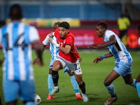 Omar Marmoush of the Egypt team participates in the Africa Cup of Nations Qualifiers match between Egypt and Botswana at the 30 June Air Def...