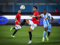 Omar Marmoush of the Egypt team participates in the Africa Cup of Nations Qualifiers match between Egypt and Botswana at the 30 June Air Def...