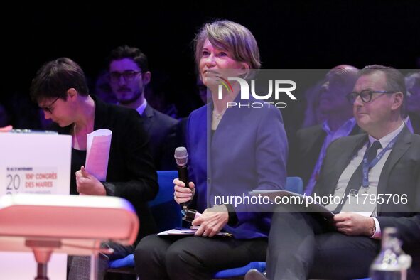 France's Minister of Education Anne Genetet participates in the 106th session of the Congress of Mayors organized by the ''France's Mayors'...