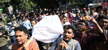 Anti-fascist Student Crowd Held A Coffin Procession In Dhaka.