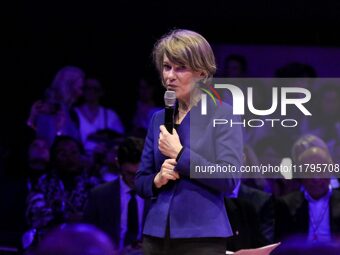 France's Minister of Education Anne Genetet delivers a speech during the 106th session of the Congress of Mayors organized by the ''France's...