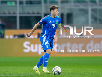 Nicolo' Barella of Italy during the UEFA Nations League 2024/25 League A Group 2 match between Italy and France at Stadio Giuseppe Meazza on...