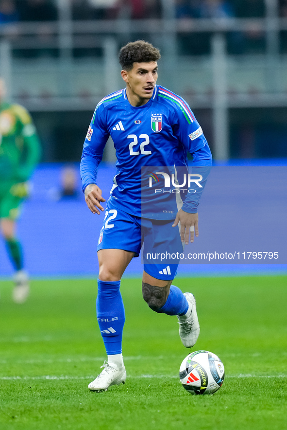 Giovanni Di Lorenzo of Italy during the UEFA Nations League 2024/25 League A Group 2 match between Italy and France at Stadio Giuseppe Meazz...