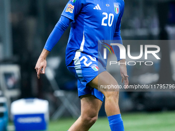 Andrea Cambiaso of Italy during the UEFA Nations League 2024/25 League A Group 2 match between Italy and France at Stadio Giuseppe Meazza on...