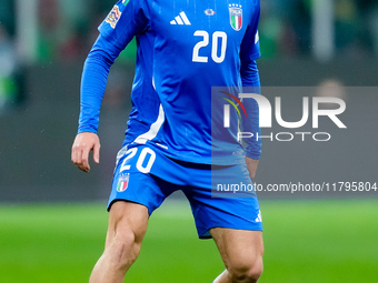 Andrea Cambiaso of Italy during the UEFA Nations League 2024/25 League A Group 2 match between Italy and France at Stadio Giuseppe Meazza on...