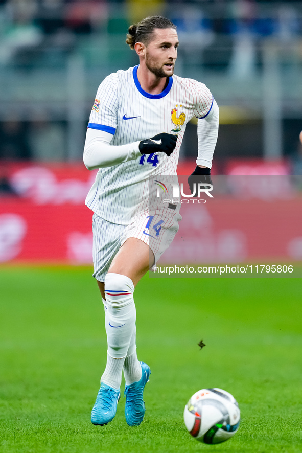 Adrien Rabiot of France during the UEFA Nations League 2024/25 League A Group 2 match between Italy and France at Stadio Giuseppe Meazza on...