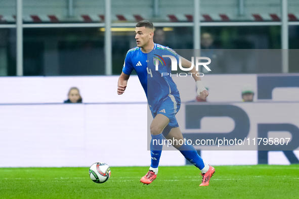 Alessandro Buongiorno of Italy during the UEFA Nations League 2024/25 League A Group 2 match between Italy and France at Stadio Giuseppe Mea...