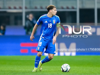 Nicolo' Barella of Italy during the UEFA Nations League 2024/25 League A Group 2 match between Italy and France at Stadio Giuseppe Meazza on...