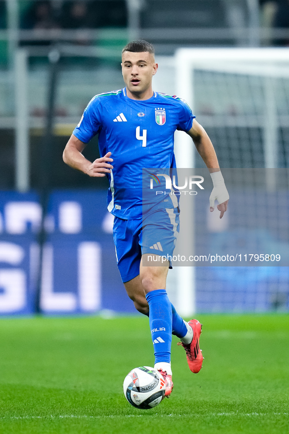 Alessandro Buongiorno of Italy during the UEFA Nations League 2024/25 League A Group 2 match between Italy and France at Stadio Giuseppe Mea...