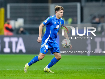 Nicolo' Barella of Italy during the UEFA Nations League 2024/25 League A Group 2 match between Italy and France at Stadio Giuseppe Meazza on...