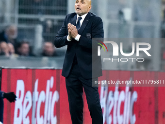 Luciano Spalletti head coach of Italy reacts during the UEFA Nations League 2024/25 League A Group 2 match between Italy and France at Stadi...