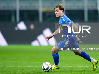 Nicolo' Barella of Italy during the UEFA Nations League 2024/25 League A Group 2 match between Italy and France at Stadio Giuseppe Meazza on...