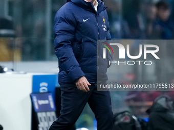 Didier Deschamps head coach of France yells during the UEFA Nations League 2024/25 League A Group 2 match between Italy and France at Stadio...