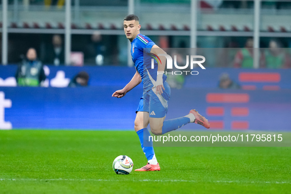 Alessandro Buongiorno of Italy during the UEFA Nations League 2024/25 League A Group 2 match between Italy and France at Stadio Giuseppe Mea...