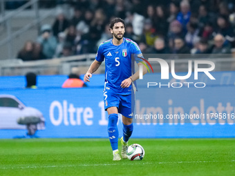 Manuel Locatelli of Italy during the UEFA Nations League 2024/25 League A Group 2 match between Italy and France at Stadio Giuseppe Meazza o...